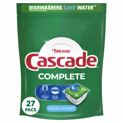 Cascade Complete ActionPacs Fresh Scent Dishwasher Detergent Perspective: front