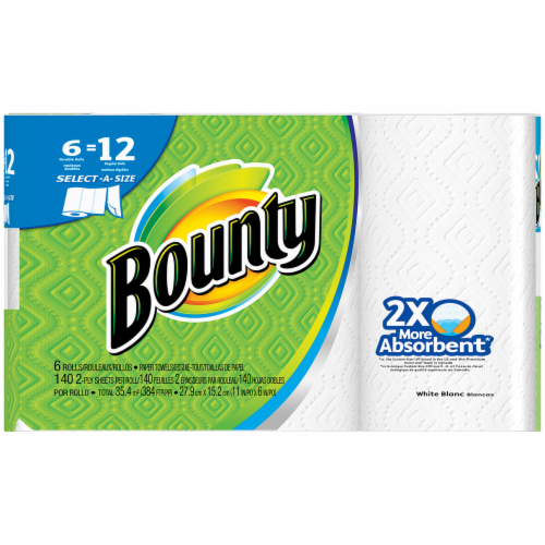 Bounty Select-A-Size Double Rolls Paper Towels, 6 rolls - Kroger