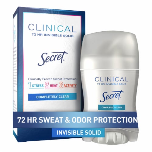 Secret Clinical Strength Completely Clean Invisible Solid Antiperspirant Deodorant Perspective: front