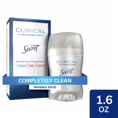 Secret Clinical Strength Completely Clean Invisible Solid Antiperspirant Deodorant Perspective: front