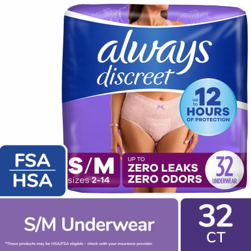 Always Discreet Maximum Size Small/Medium Incontinence Underwear Perspective: front