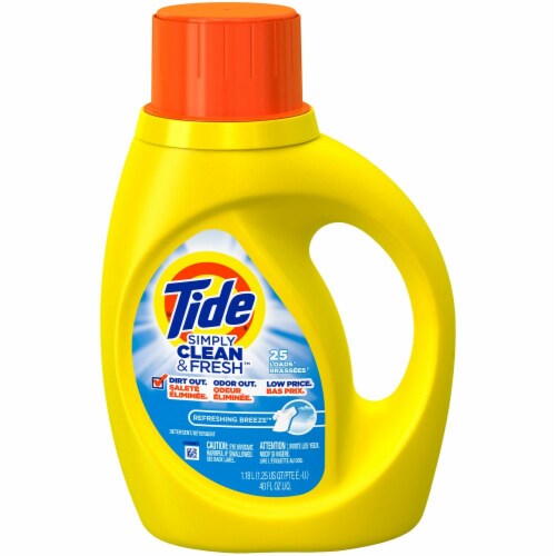 Tide Simply Clean and Fresh Refreshing Breeze Liquid Laundry Detergent Perspective: front