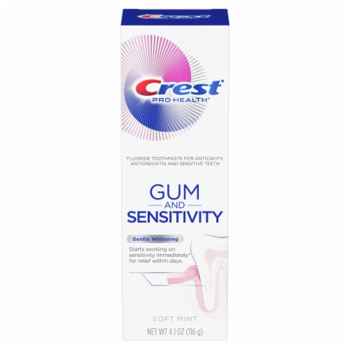 Crest Pro-Health Toothpaste Gum and Sensitivity Sensitive Toothpaste Gentle Whitening Perspective: front