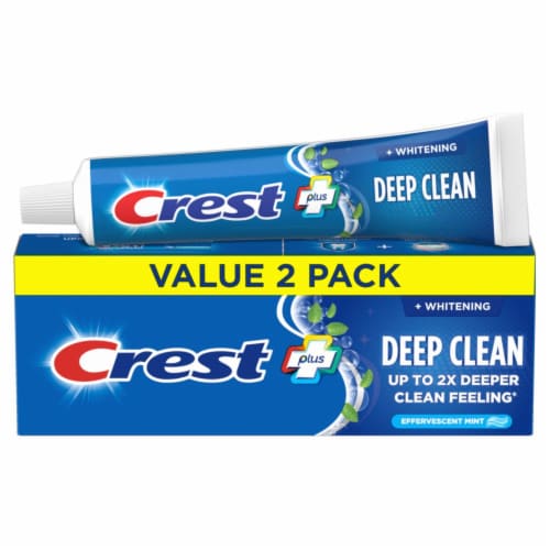 Crest Whitening Plus Deep Clean Effervescent Mint Toothpaste Perspective: front