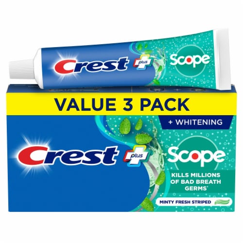 Crest + Scope Complete Whitening Toothpaste Minty Fresh Perspective: front