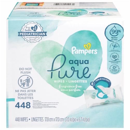 Pampers Aqua Pure Sensitive Baby Wipes, 8 pk / 56 ct - Kroger