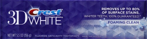 Crest 3D White Foaming Clean Whitening Toothpaste Perspective: front