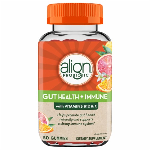 Align Gut Health & Immunity Support Probiotic & Vitamin C Gummies Perspective: front