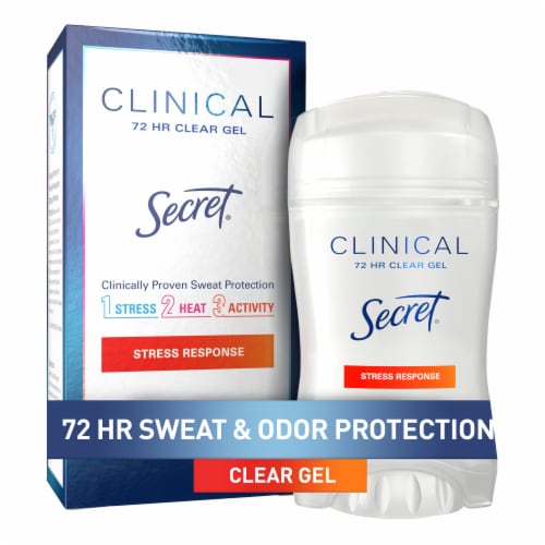 Secret Clinical Strength Stress Response Clear Gel Antiperspirant Deodorant Perspective: front