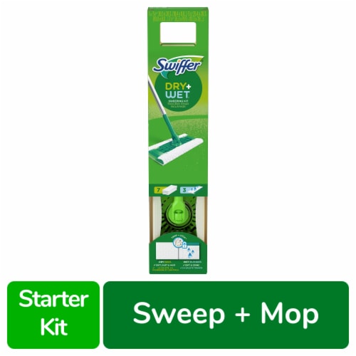 Swiffer Sweeper Dry and Wet Multi Surface Floor Cleaner Sweeping and Mopping Starter Kit Perspective: front