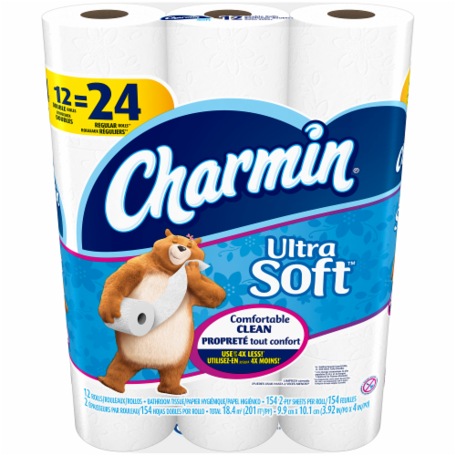 Charmin Ultra Soft Double Roll Bath Tissue Perspective: front