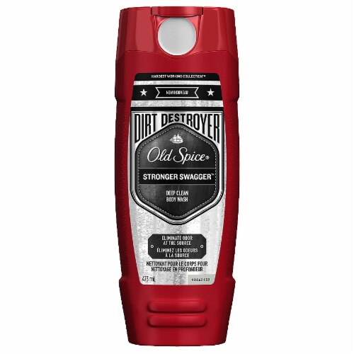 Old Spice Hardest Working Collection Dirt Destroyer Stronger Swagger Deep Clean Body Wash Perspective: front