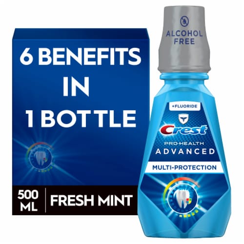 Crest Pro Health Advanced Alcohol Free Mouthwash Extra Deep Clean Fresh Mint Perspective: front