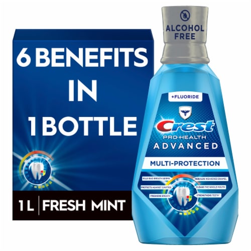 Crest Fresh Mint Pro Health Advanced Alcohol Free Anticavity Fluoride  Mouthwash, 33.8 fl oz - Kroger