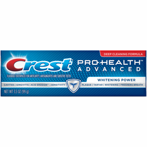 Crest Pro-Health Advanced Extra Whitening Power and Freshness Fluoride Toothpaste Perspective: front