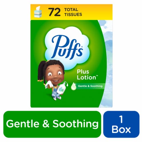 Puffs Plus Lotion Mega Cube Facial Tissue Perspective: front