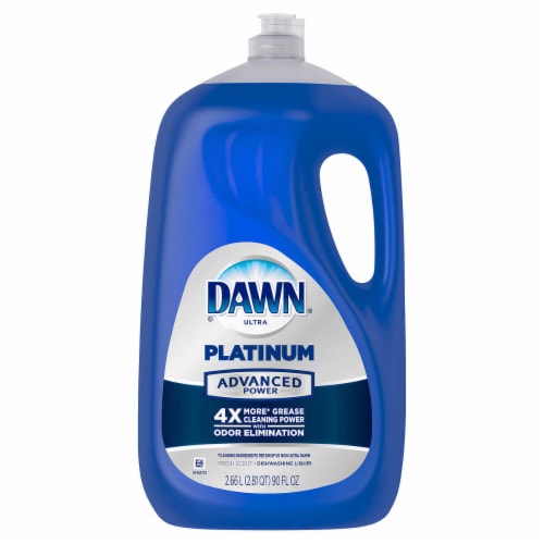 Dawn Ultra Platinum Advanced Power Dishwashing Liquid, Fresh Scent, 90 Ounce Perspective: front