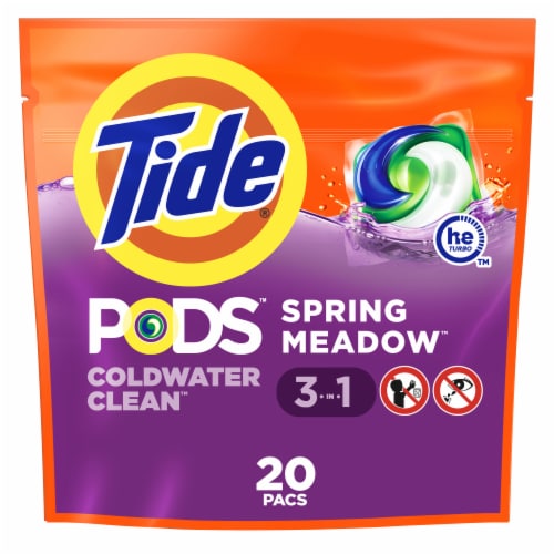 Tide PODS Spring Meadow Liquid Laundry Detergent Pacs Perspective: front