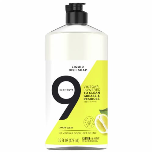 9 Elements Lemon Liquid Dish Soap Perspective: front