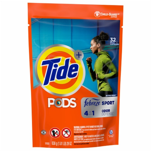 Tide Pods With Febreze Active Fresh Laundry Detergent Pods Perspective: front