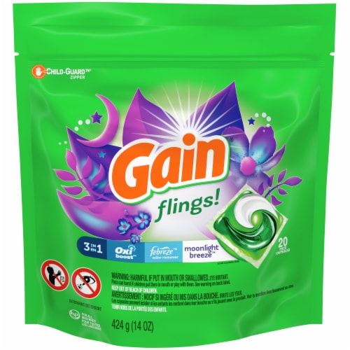 Gain Flings Moonlight Breeze Laundry Detergent Pods, 20 ct Kroger