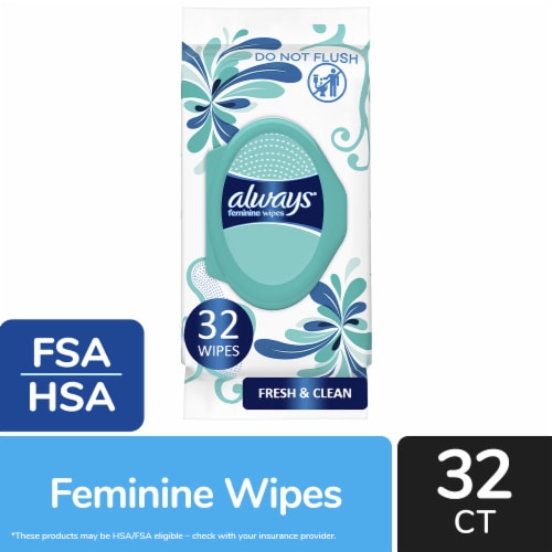 Always® Fresh & Clean Feminine Wipes Perspective: front