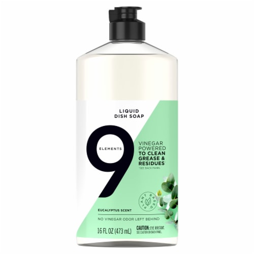 9 Elements Eucalyptus Liquid Dish Soap Perspective: front
