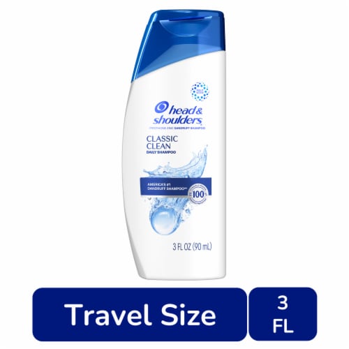 Head and Shoulders Dandruff Shampoo, Classic Clean for Daily Use Travel Size Perspective: front