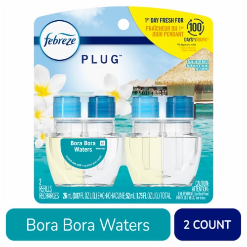 Febreze Plug Bora Bora Waters Dual Oil Refill Air Freshener 2 Pk