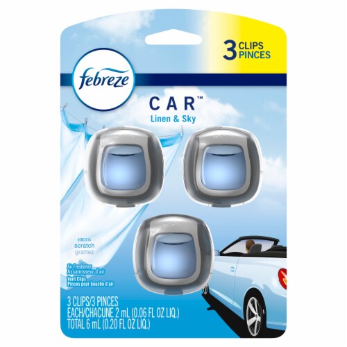 Febreze Car Linen & Sky Air Freshener Vent Clip Perspective: front
