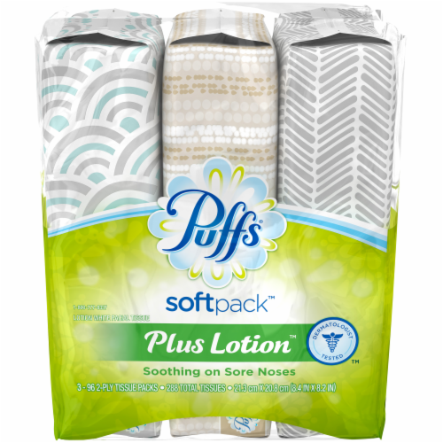 Puffs Plus Lotion Facial Tissues 3 Pk., Facial Tissue