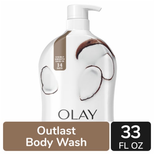 Olay Moisture Outlast Body Wash Pump with Coconut Perspective: front