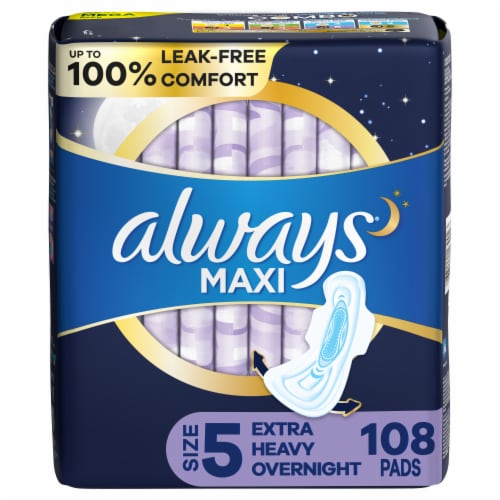 Always Overnight Maxi Size 4 Flexi-Wings Pads Jumbo Pack, 36 ct - Kroger