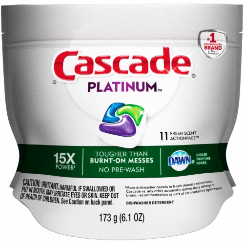 Cascade Platinum Dawn Fresh Scent Action Pacs  Dishwasher Detergent Perspective: front
