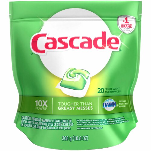 Cascade Dawn Fresh Scent Action Pacs Dishwasher Detergent Perspective: front