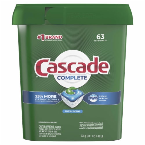 Cascade Complete ActionPacs Fresh Scent Dishwasher Pods, 63 ct - Gerbes  Super Markets