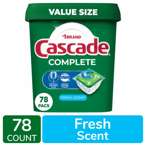 Cascade Complete ActionPacs Fresh Scent Dishwasher Detergent Pods Perspective: front