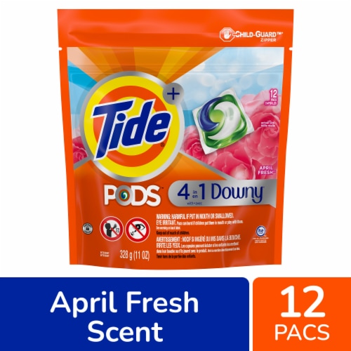 Tide PODS with Downy April Fresh Liquid Laundry Detergent Pacs Perspective: front