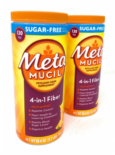 Metamucil Sugar Free Fiber Supplement, Orange Smooth 260 Servings Perspective: front