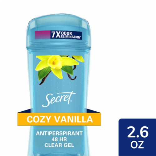 Secret Fresh Cozy Vanilla Scent Clear Gel Antiperspirant and Deodorant Perspective: front
