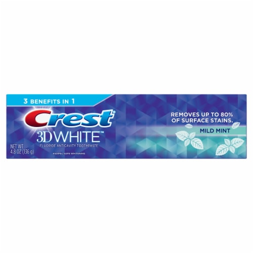 Crest 3D White Mild Mint Fluoride Anti-Cavity Toothpaste Perspective: front
