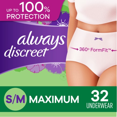 Always Discreet Maximum Protection Small/Medium Incontinence Underwear, 32  ct - Fred Meyer