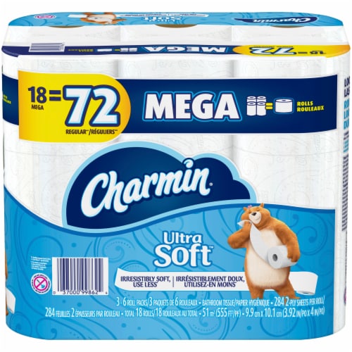 Charmin Ultra Soft Mega Roll Toilet Paper, 12 rolls - Kroger