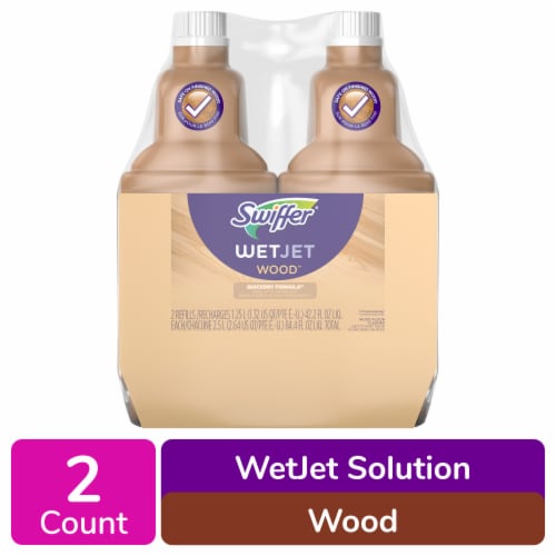 Swiffer WetJet Multi-Purpose and Hardwood Liquid Floor Cleaner Solution  Refill, Lavender Vanilla & Comfort, 42.2 fl oz