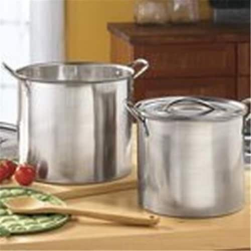 Bene Casa Stainless-Steel Stock Pot w/ lid, high capacity, reinforced