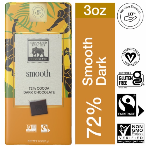 Endangered Species™ Bold + Silky Dark Chocolate Bar Perspective: front