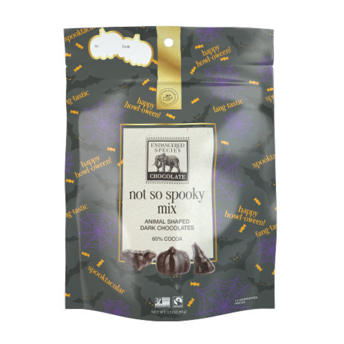 Endangered Species™ Not So Spooky Mix 60% Dark Chocolate Animal Shapes Perspective: front