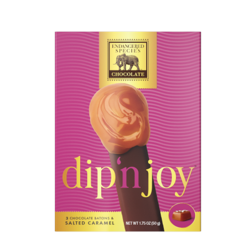 Endangered Species Chocolate™ Salted Caramel Dip 'n Joy™ Candy Pack Perspective: front