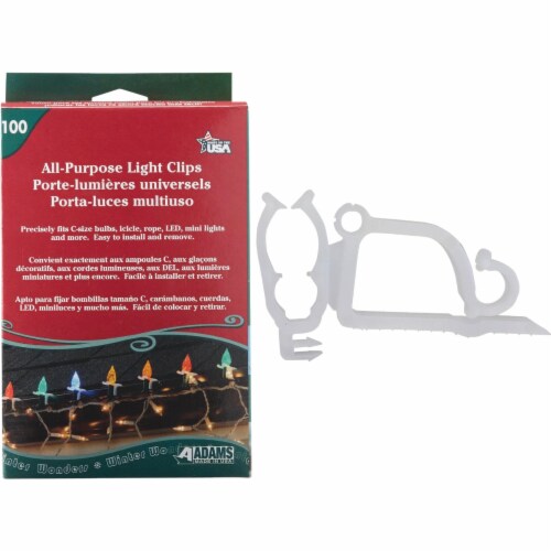 Adams All-Purpose Light Clips - White Perspective: front