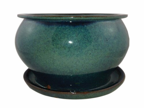 Trendspot 8 in. H Ceramic Pot Green